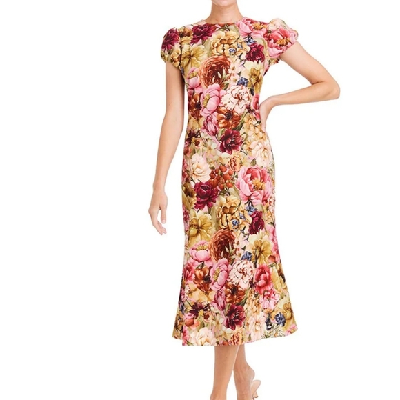 NWT Mestiza New York, dress Stretch crepe Vibrant Floral Dress. - Picture 2 of 10